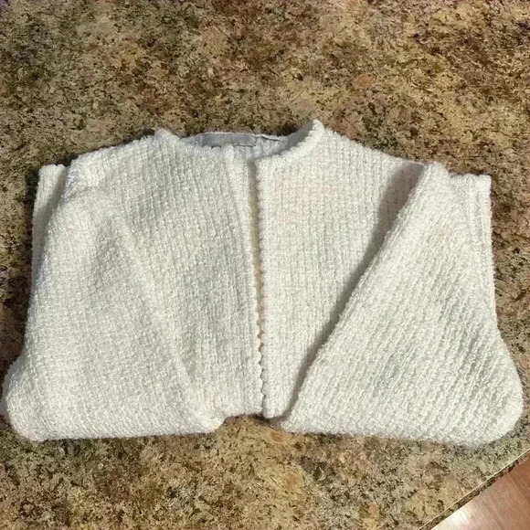 Stitch Works Womens Large White Cardigan Sweater No Buttons Or Zipper EUC - Picture 13 of 15